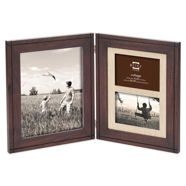 Prinz Dryden Dark Walnut Wood 3-Opening Multi Picture Frame
