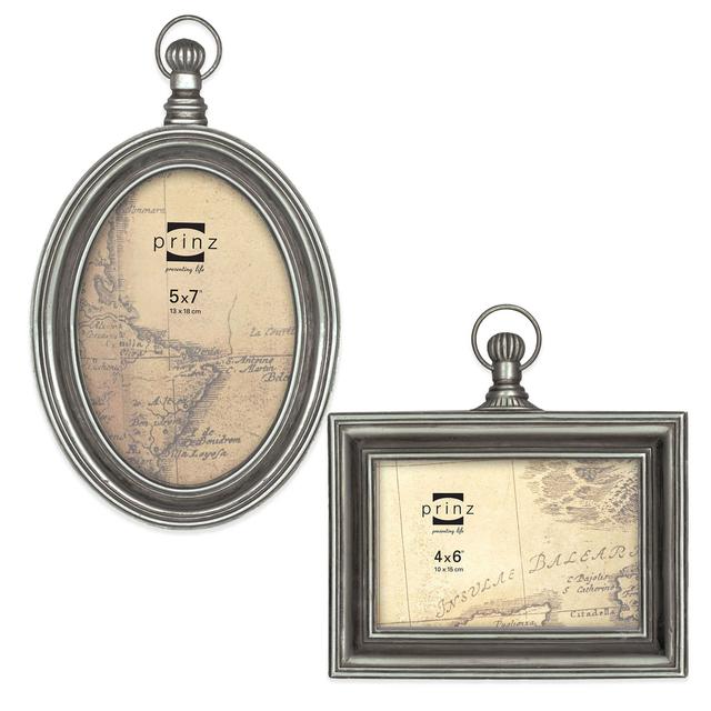 Prinz Mackenzie Sculpted Resin Picture Frame in Antique Silver