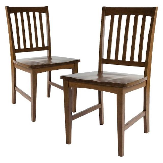 Chestnut - Slat Back Dining Chair Wood (Set of 2)