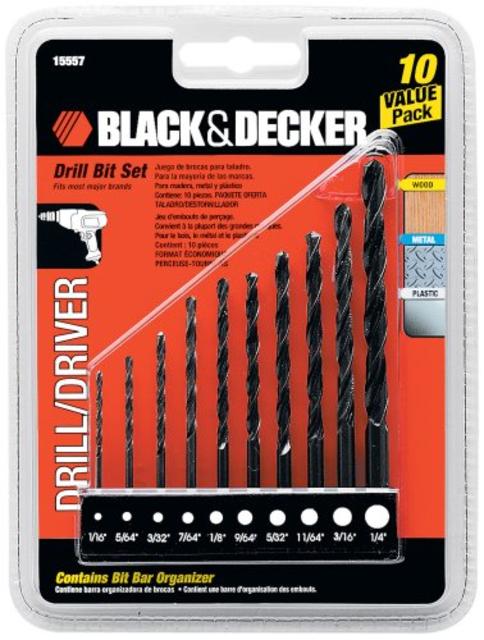 Black & Decker 15557 Drill Bit Set, 10-Piece
