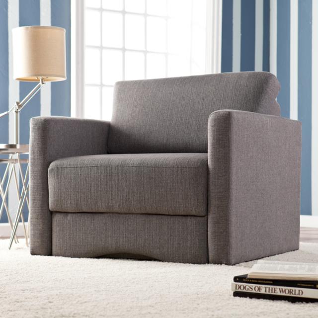 Upton Home Jackson Gray Upholstered Sleeper Chair with Storage