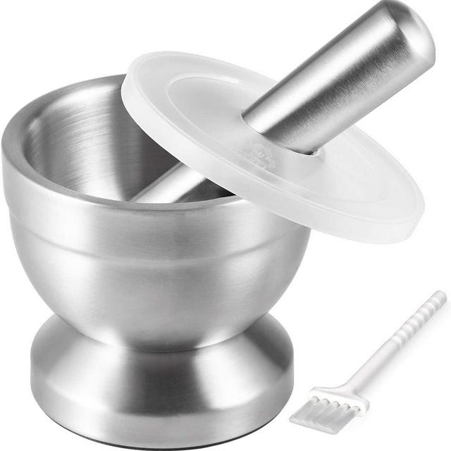 Tera 18/8 Stainless Steel Mortar and Pestle with Brush