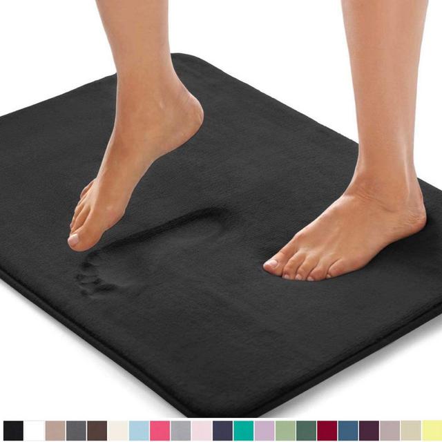 Gorilla Grip Original Thick Memory Foam Bath Rug, 30x20, Black