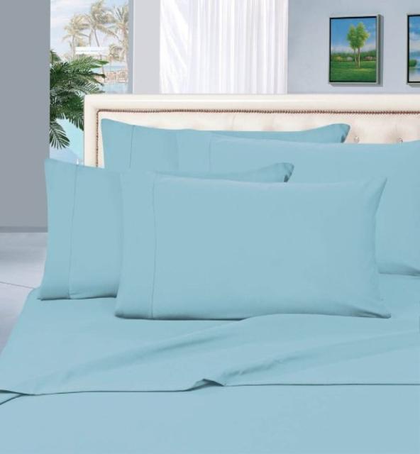 Elegant Comfort 1500 Thread Count Wrinkle & Fade Resistant Egyptian Quality Hypoallergenic Ultra Soft Luxurious 4-Piece Bed Sheet Set, King, Aqua
