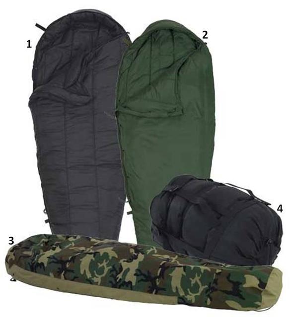 4 Piece Modular Sleep System (MSS), Woodland Camouflage - US Military Genuine Issue