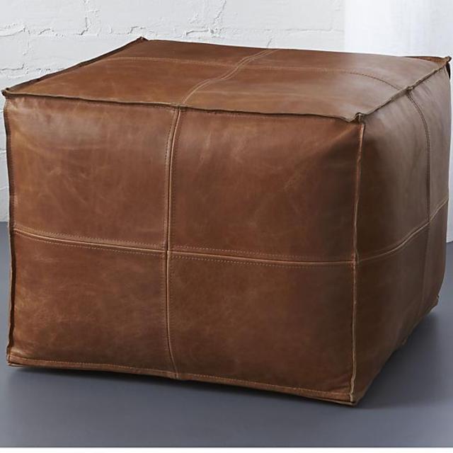 leather pouf