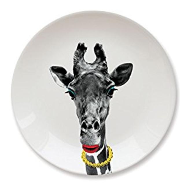Mustard Ceramic Dinner Plate - Wild Dining Giraffe