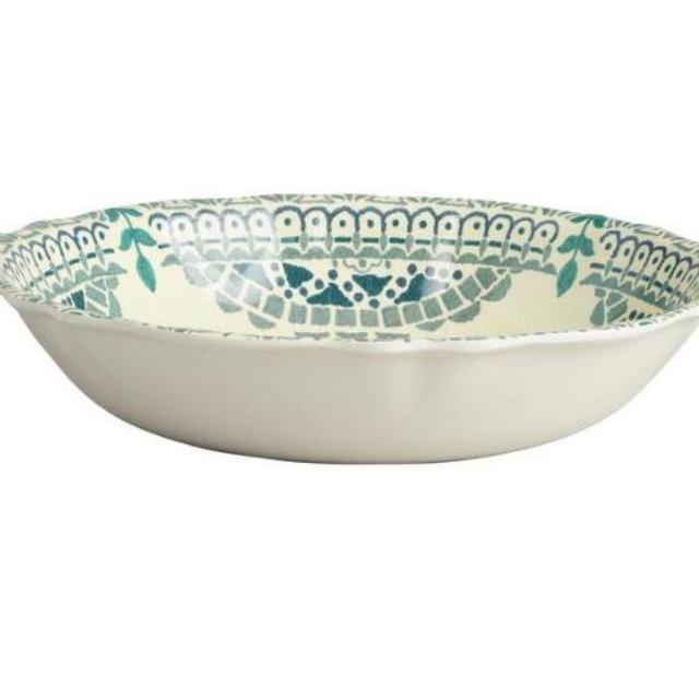 Aqua Floral Algarve Melamine Serving Bowl