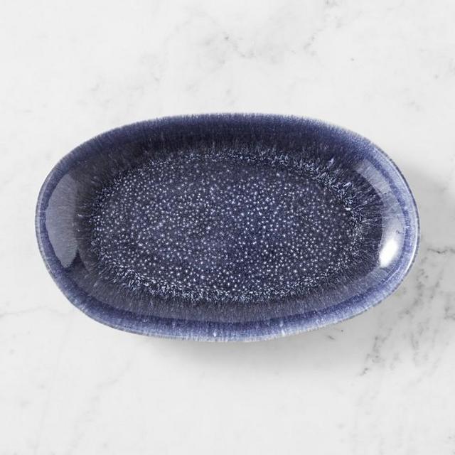 Cyprus Reactive Glaze Small Oval Platter (blue)