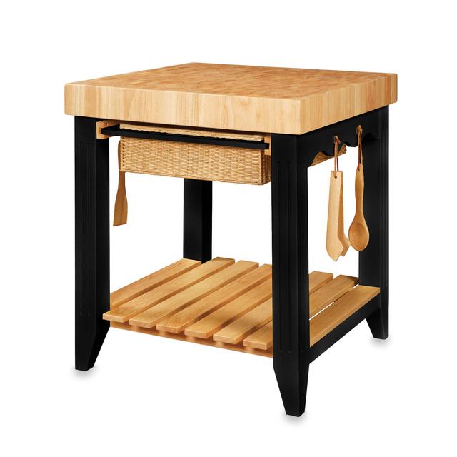 Color Story Black Butcher Block Kitchen Island