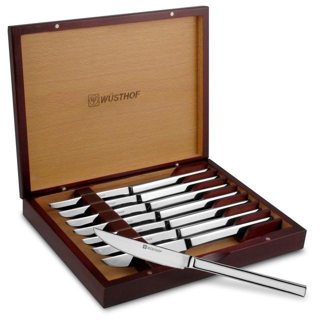 Wusthof 8pcsteak 8-Piece Stainless-Steel Steak Knife Set with Wooden Gift Box