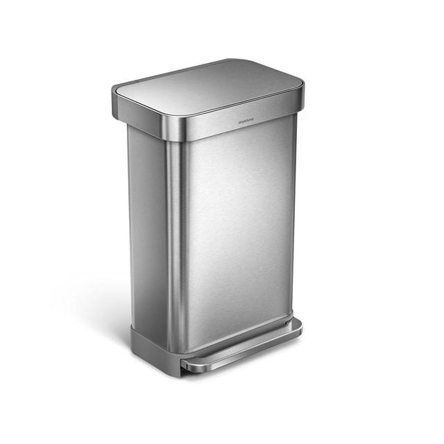 simplehuman® 45-Liter Rectangular Liner Rim Step Trash Can with Liner Pocket