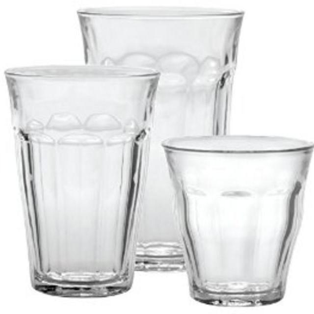 Duralex Picardie 18-Piece Clear Drinking Glasses & Tumbler Set: Set includes: (6) 8-3/4 oz, (6) 12 -5/8 oz, (6) 16-7/8 oz