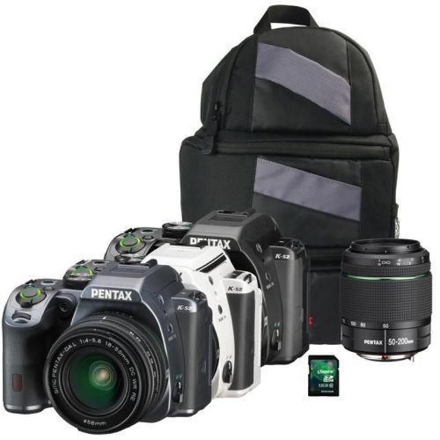 Pentax K-S2 Weatherproof DSLR Camera 2 WR Lens Bundle