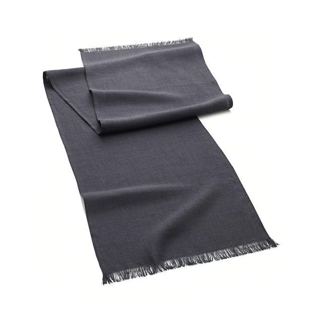 Beckett Graphite Linen Table Runner