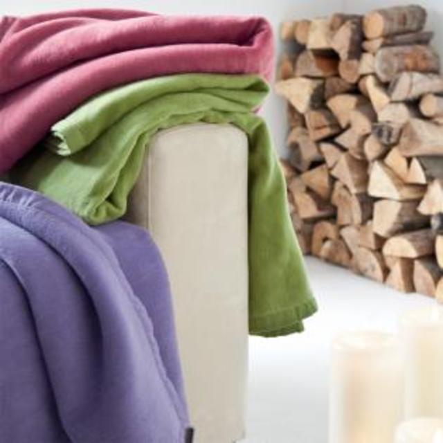 Plain Blanket Solare Organic Cotton wool white