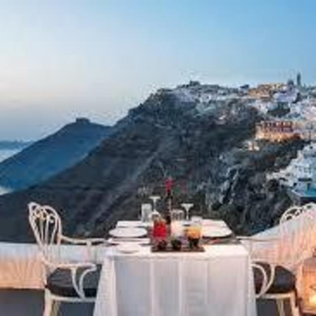 Greece Honeymoon Dinner in Santorini