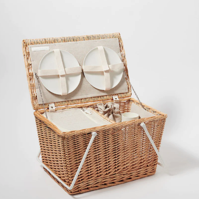 Large Picnic Cooler Basket Natural