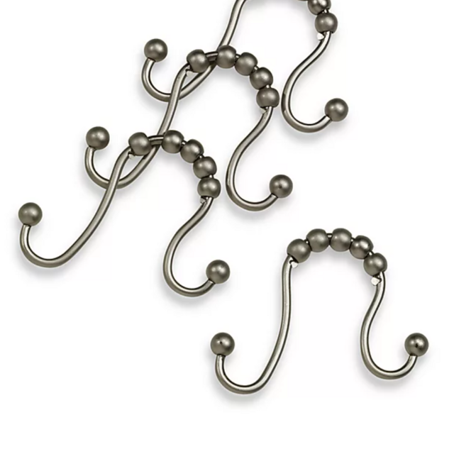 Moen® Double Shower Curtain Hooks in Brushed Nickel (Set of 12)