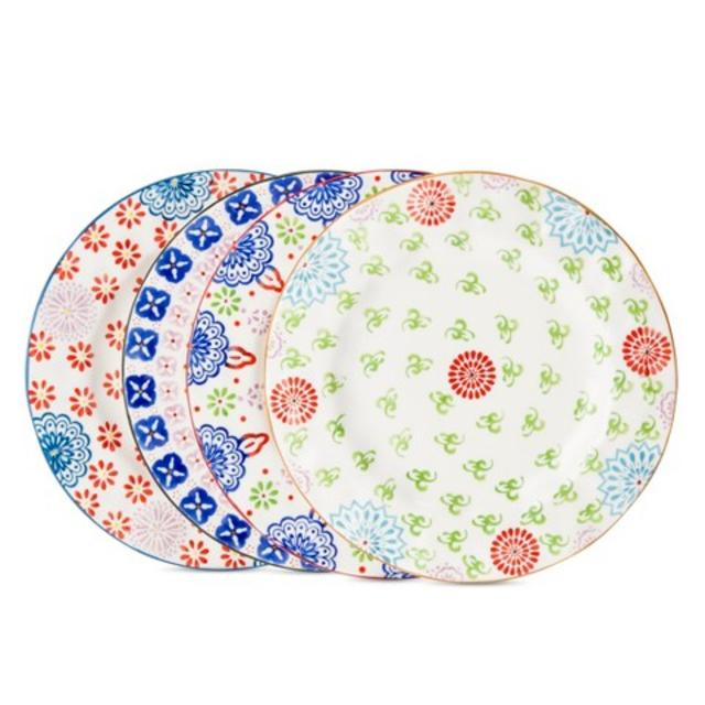 Boho Boutique™ Floral Ceramic Salad Plate Set of 4