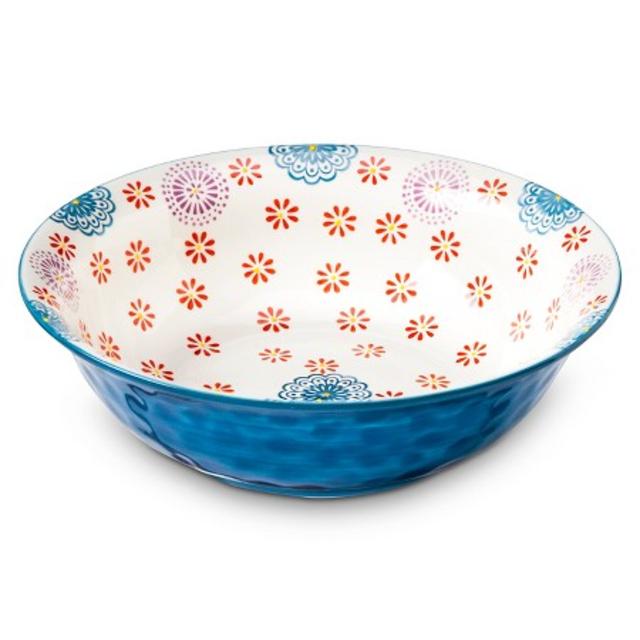 Boho Boutique Floral Ceramic Serving Bowl