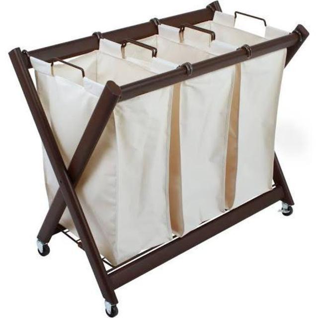 Greenway GFL7800BRC Deluxe Steel Triple Laundry Sorter