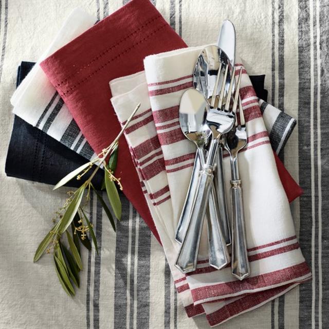 French Stripe Napkins - Navy, Set of 4