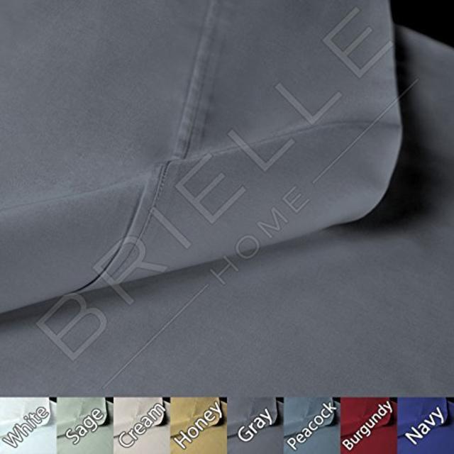 Brielle 100-Percent Sateen Modal from Beech Sheet Set, Queen, Grey