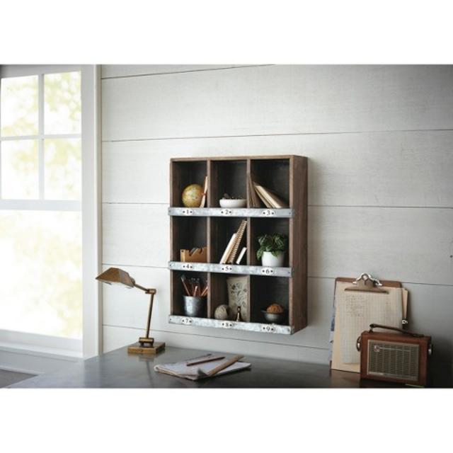 Wooden Numbered Wall Shelf - 9-Slot product details page