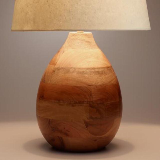 Wood Teardrop Table Lamp Base