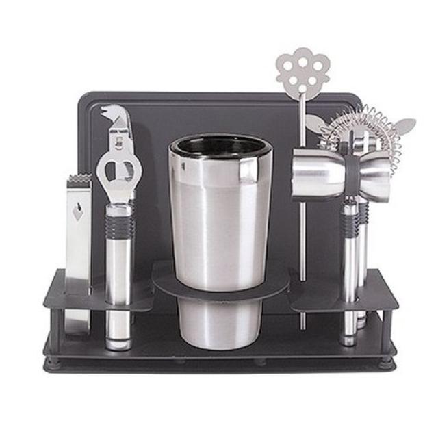 OGGI 10 Piece Stainless Steel Bar Set with Stand