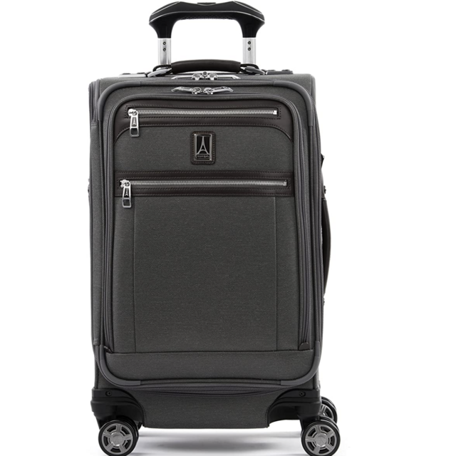 Travelpro Platinum Elite Softside Expandable Spinner Wheel Luggage, Vintage Grey, Carry-On 21-Inch