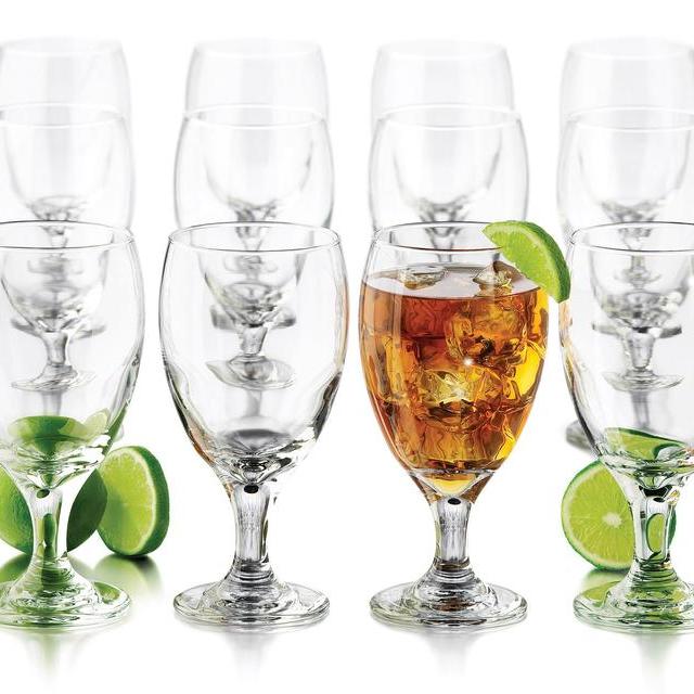 Libbey 12-Piece Goblet Party Glass, 16.25-Ounce, Clear