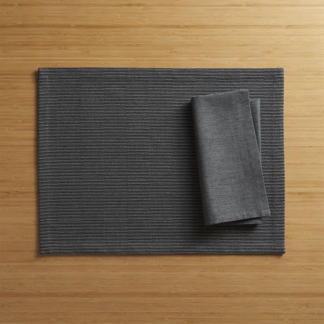 Sequence Charcoal Grey Placemat and Napkin