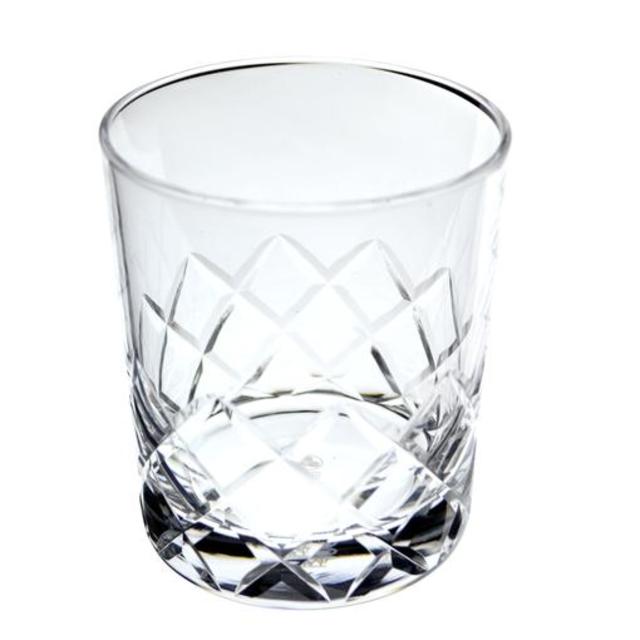 Hard Strong Diamond Cut Rocks Glasses (6-Pack)