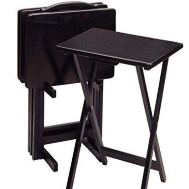 Winsome Wood 22520 Alex Snack Table, Black (Set of 4)