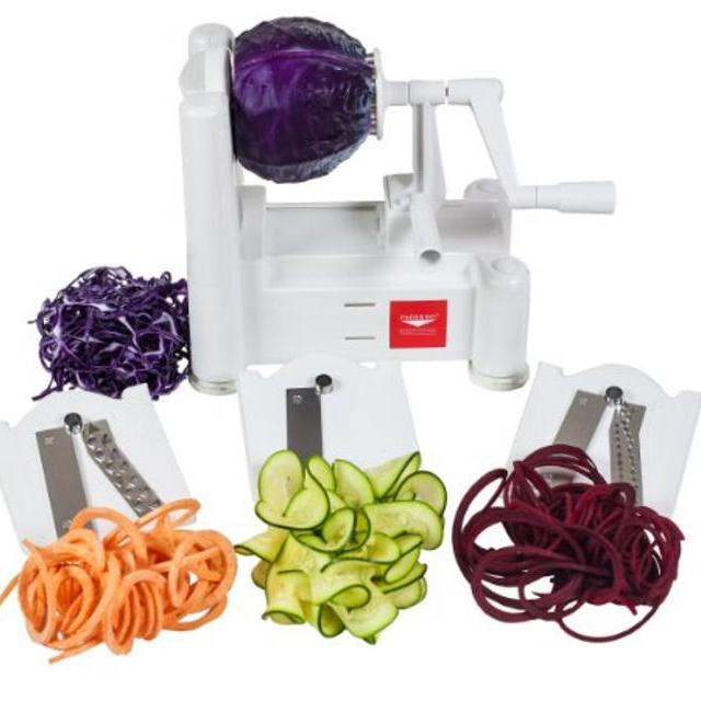 Paderno World Cuisine A4982799 Tri-Blade Plastic Spiral Vegetable Slicer