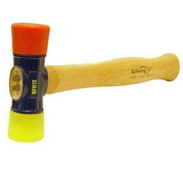Estwing DFH12 Red and Yellow Rubber Mallet Hammer, 12-Ounce