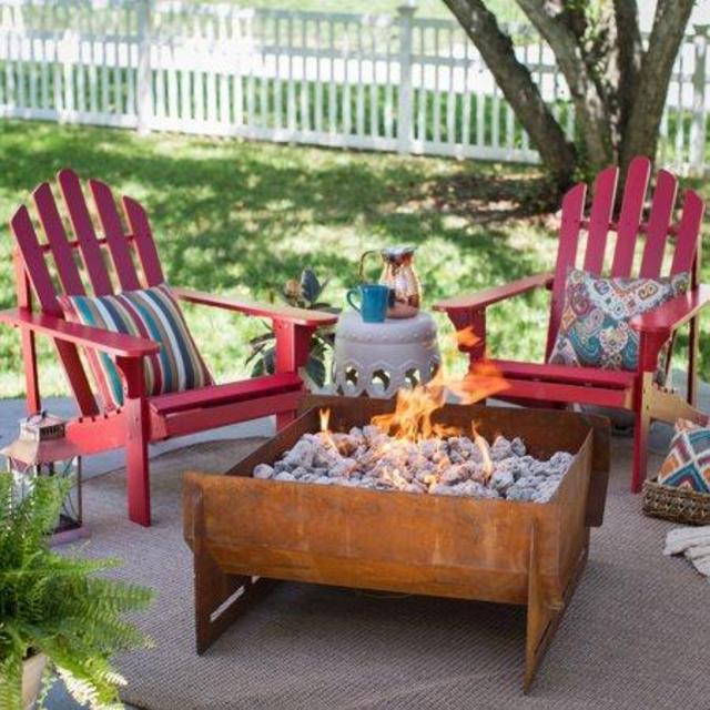 Frey 34 in. Square Iron Fire Pit