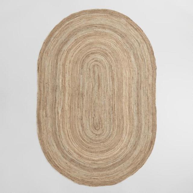 Oval Natural Chunky Braided Jute Area Rug
