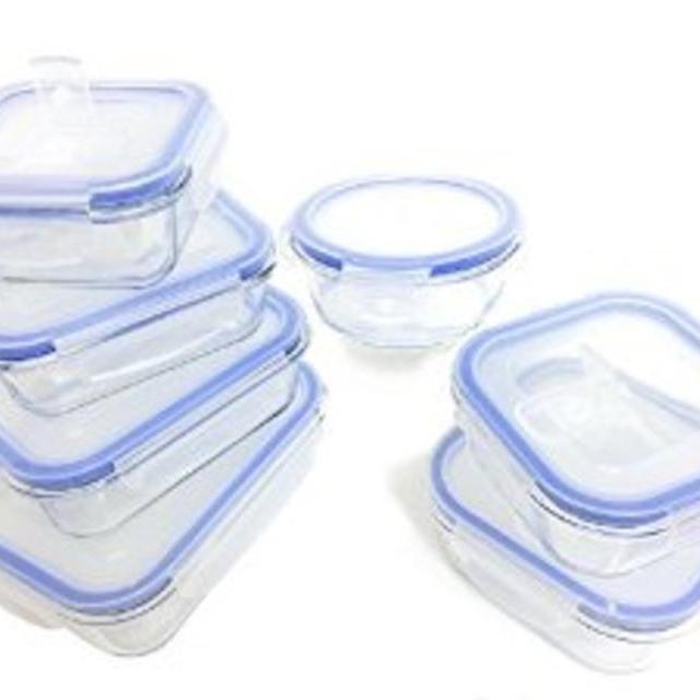 Kinetic 55080 14 Piece Glasslock Food Storage Container Set with Vented Lids, Clear