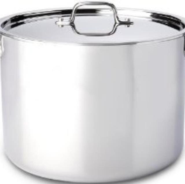 All-Clad 4512 Stainless Steel Tri-Ply Bonded Dishwasher Safe Stockpot with Lid / Cookware, 12-Quart, Silver