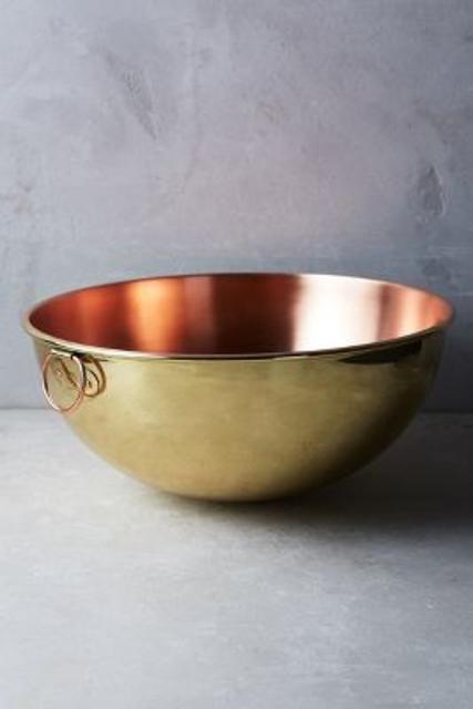 Copper & Brass Mixing Bowl