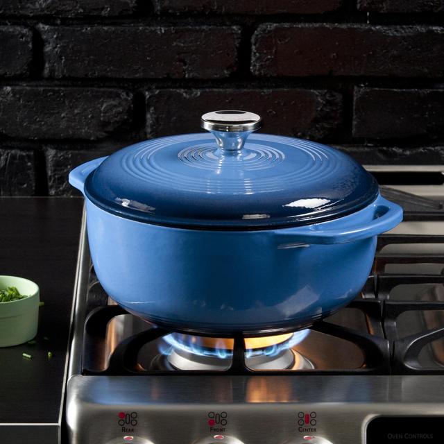 6 Quart Blue Enameled Cast Iron Dutch Oven