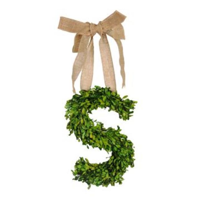 Monogram S Boxwood Wreath - Kirklands