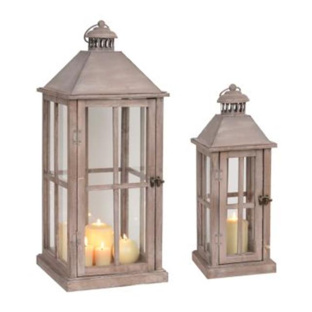 Brown Cape Cod Wood Lanterns, Set of 2 - Kirklands