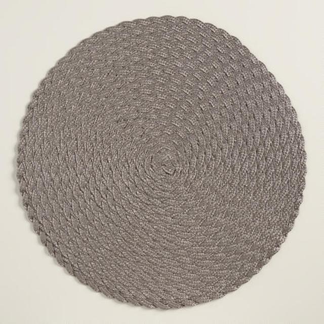 Dark Gray Round Braided Placemats, Set of 4 - World Market