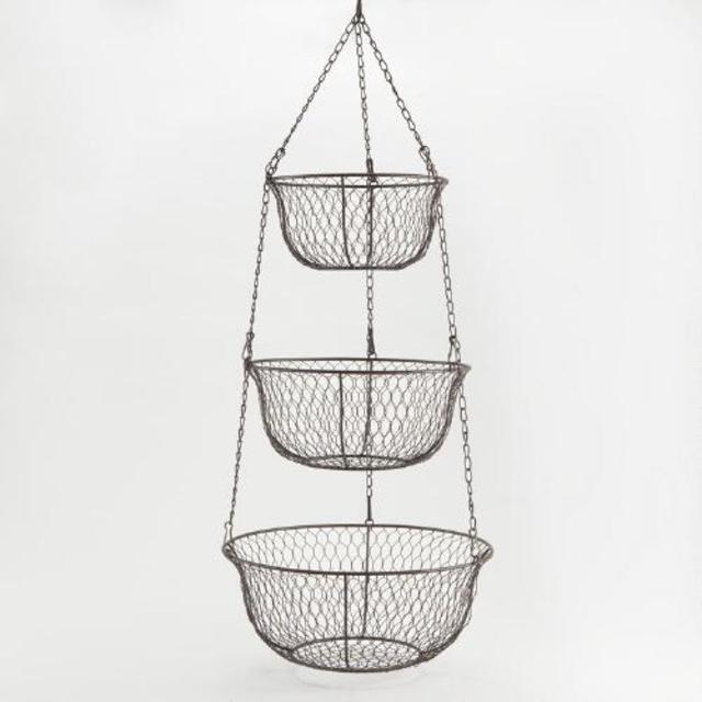Wire Three-Tier Hanging Basket - World Market