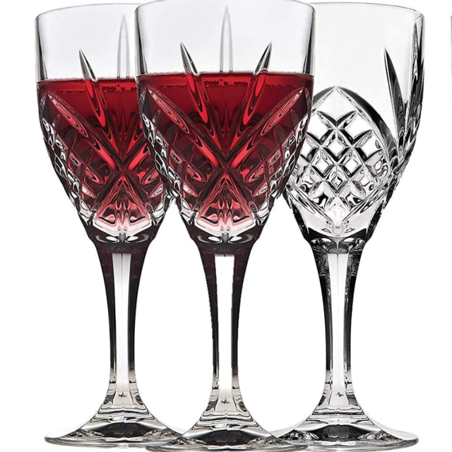 Godinger Wine Glasses, Stemmed Glass Goblets - Dublin Crystal, Set of 4