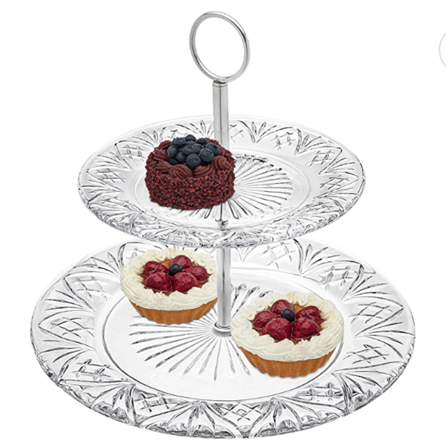 Godinger 2 Tier Platter Tray Server - Dublin Collection